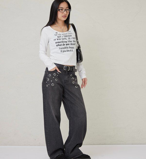  「EYELET LOW RISE DENIM /アイレットローライズデニム」|デニム|