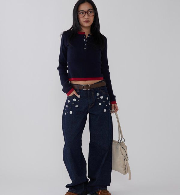  「EYELET LOW RISE DENIM /アイレットローライズデニム」|デニム|