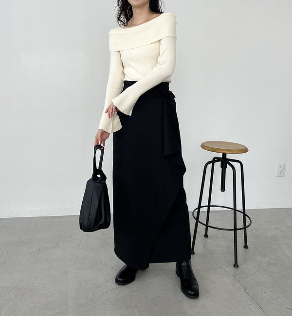  「【人気アイテム再入荷】オフショル風スクエアニット」|ニット・セーター|