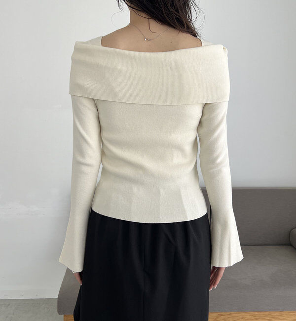  「【人気アイテム再入荷】オフショル風スクエアニット」|ニット・セーター|