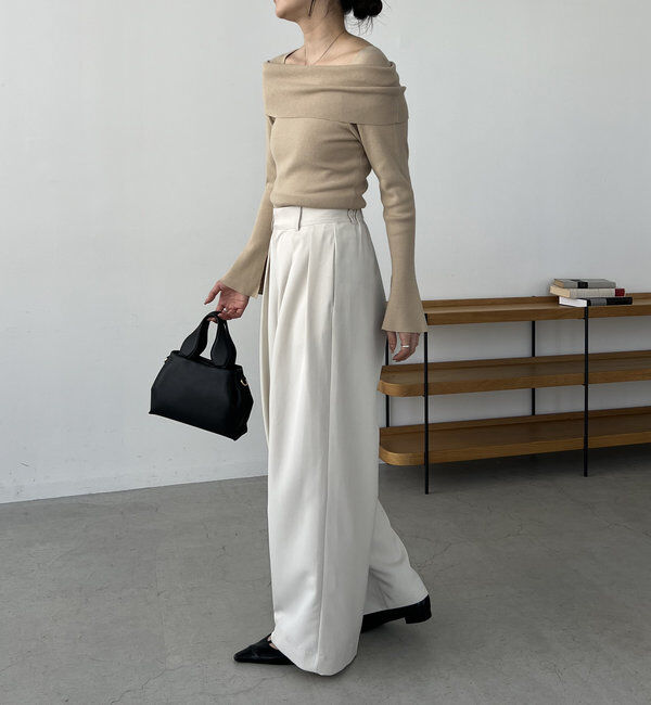  「【人気アイテム再入荷】オフショル風スクエアニット」|ニット・セーター|