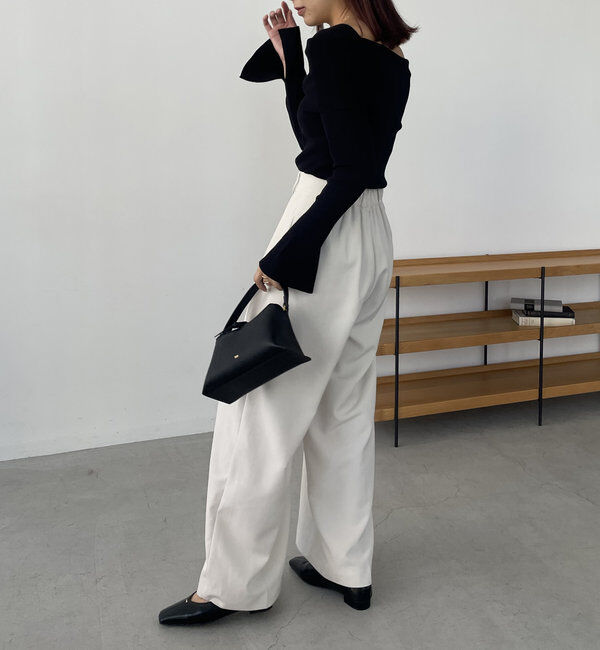  「【人気アイテム再入荷】オフショル風スクエアニット」|ニット・セーター|