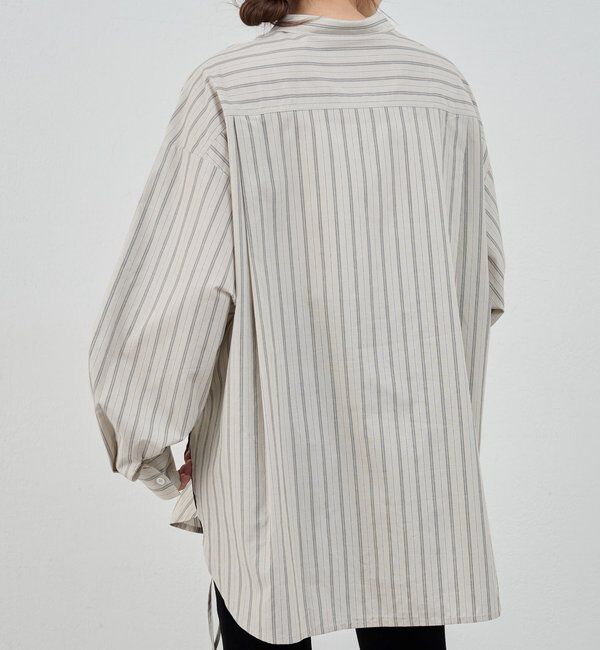  「【26SS予約】ストライプギャザーブラウス」|シャツ・ブラウス|