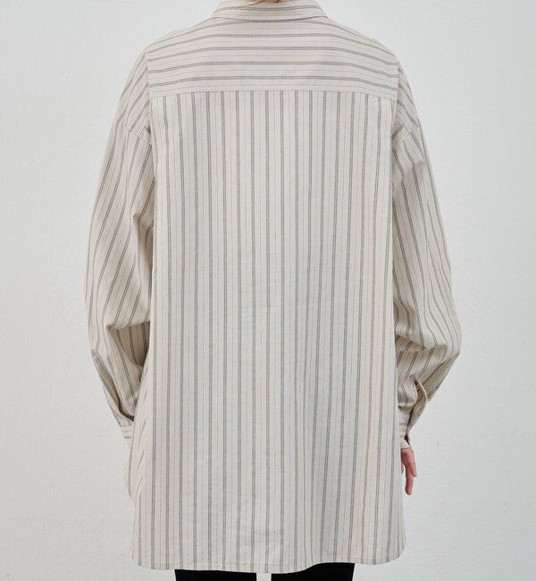  「【26SS予約】ストライプギャザーブラウス」|シャツ・ブラウス|