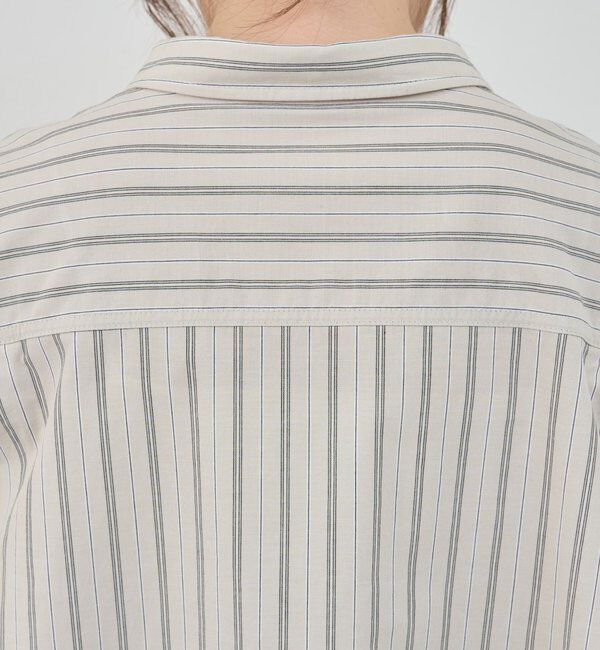  「【26SS予約】ストライプギャザーブラウス」|シャツ・ブラウス|