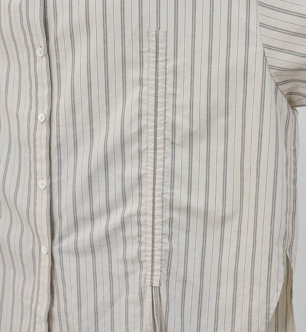  「【26SS予約】ストライプギャザーブラウス」|シャツ・ブラウス|