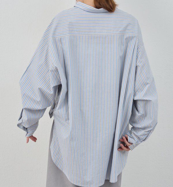  「【26SS予約】ストライプギャザーブラウス」|シャツ・ブラウス|