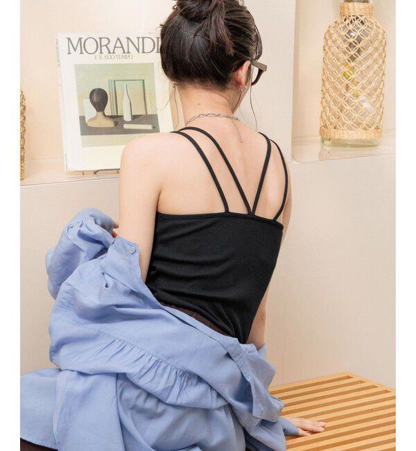 LOWRYS FARM「スタイルUPクロスカップキャミ」|Tシャツ・カットソー|