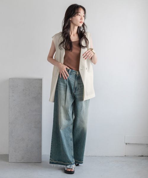 LOWRYS FARM「スタイルUPクロスカップキャミ」|Tシャツ・カットソー|