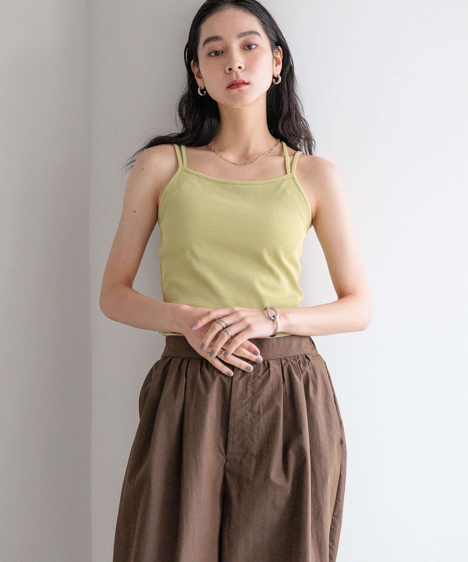 LOWRYS FARM「スタイルUPクロスカップキャミ」|Tシャツ・カットソー|YEL8