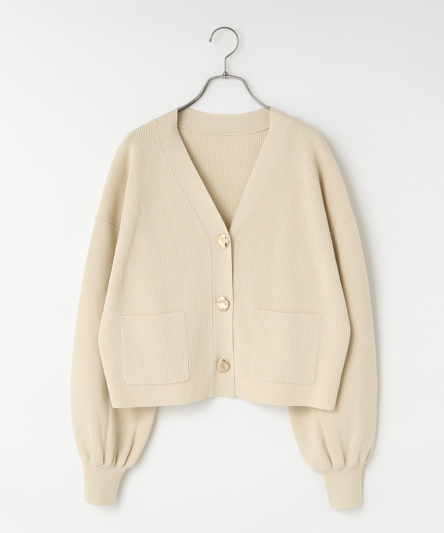 LOWRYS FARM「デコボタンショートカーディガン」|ニット・セーター|