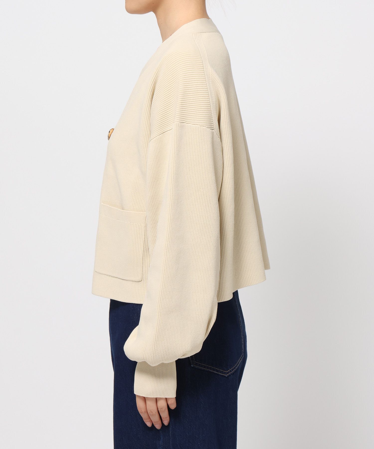 LOWRYS FARM「デコボタンショートカーディガン」|ニット・セーター|