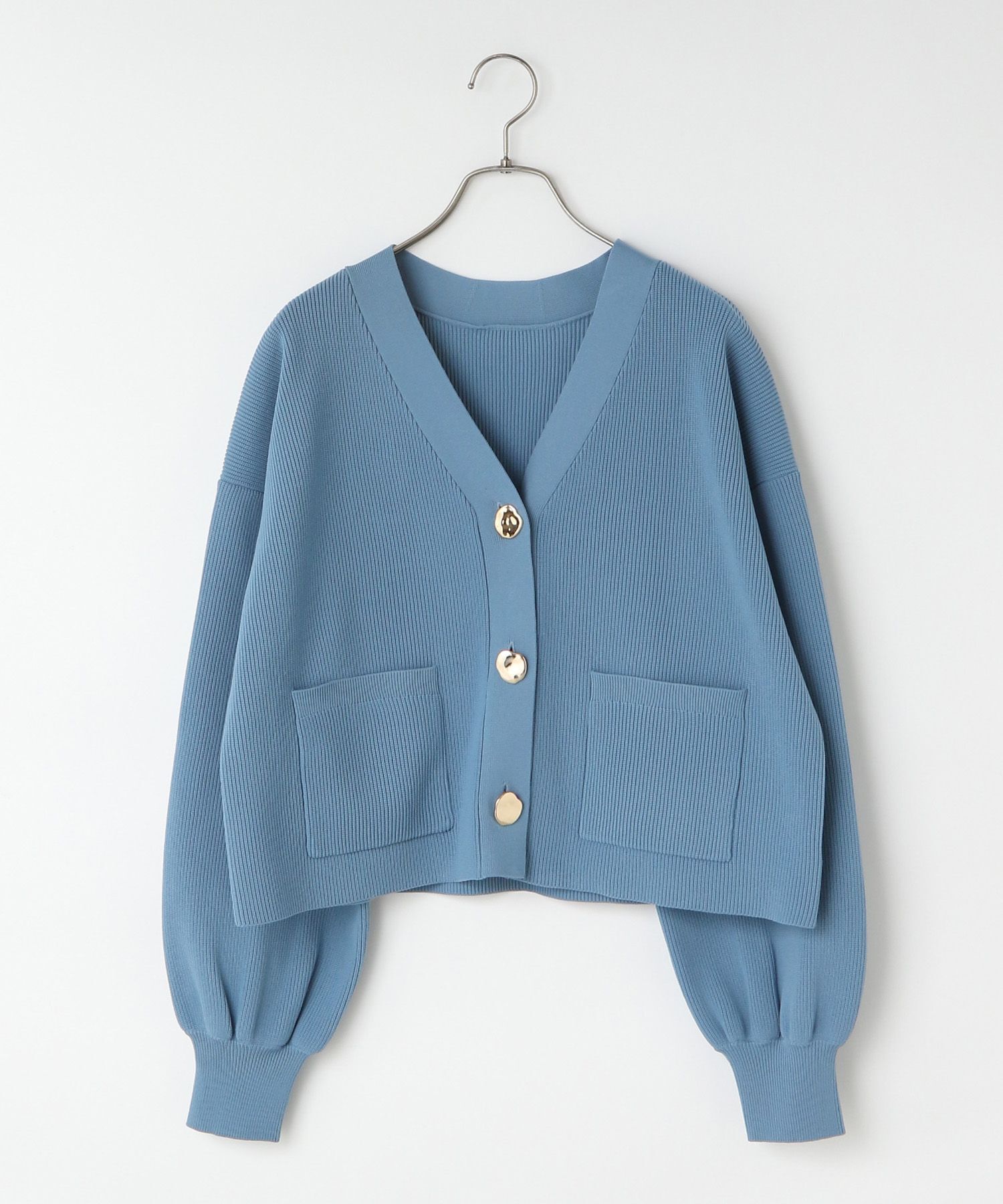 LOWRYS FARM「デコボタンショートカーディガン」|ニット・セーター|