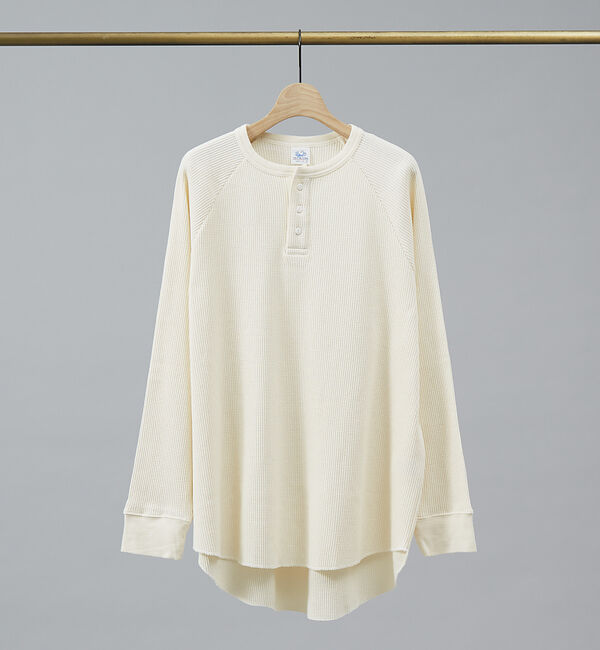 ABAHOUSE「【FRUIT OF THE LOOM】ヘビーオンス サーマル ラグラン ヘンリー」|Tシャツ・カットソー|オフホワイト