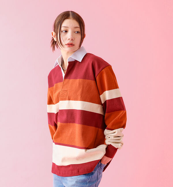 ABAHOUSE「【BARBARIAN / バーバリアン】 12oz ロングスリーブ ラガー シャ」|ポロシャツ|