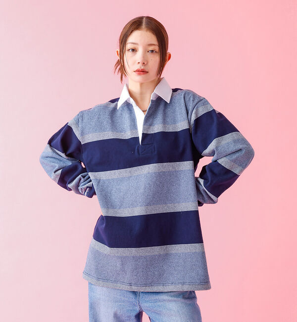 ABAHOUSE「【BARBARIAN / バーバリアン】 12oz ロングスリーブ ラガー シャ」|ポロシャツ|