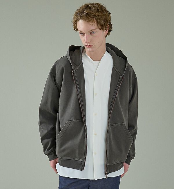 ABAHOUSE「【スウェットライク】フェード ポンチ　ダブルZIPパーカー【予約】」|パーカー|チャコールグレー