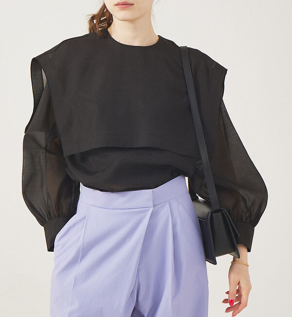 Rouge vif「シアーセーラー衿ブラウス」|シャツ・ブラウス|ブラック