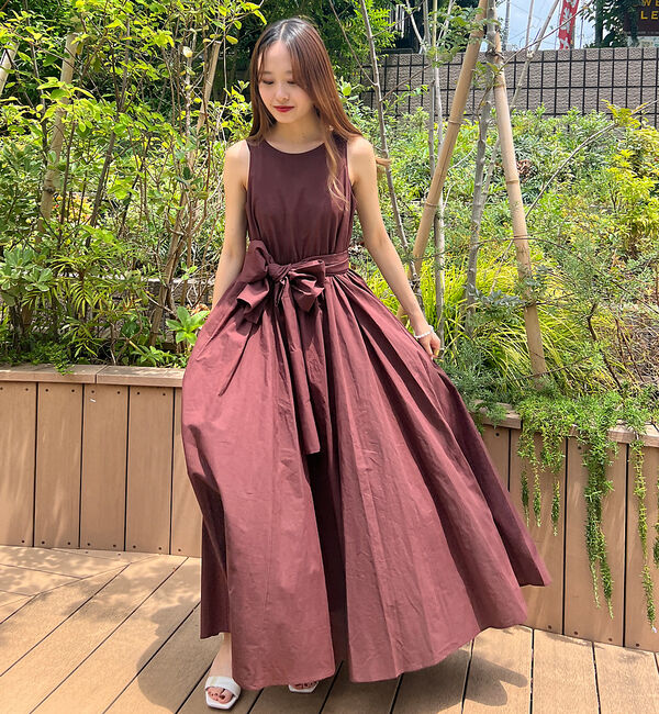 Rouge vif「【一部店舗限定】コットンローンノースリーブリボンワンピース」|ワンピース|