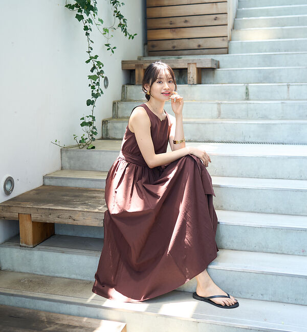 Rouge vif「【一部店舗限定】コットンローンノースリーブリボンワンピース」|ワンピース|