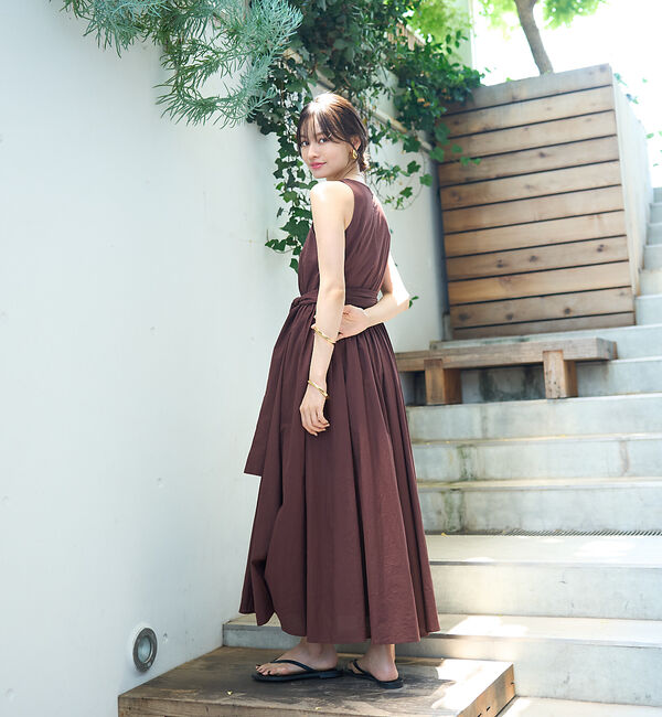 Rouge vif「【一部店舗限定】コットンローンノースリーブリボンワンピース」|ワンピース|