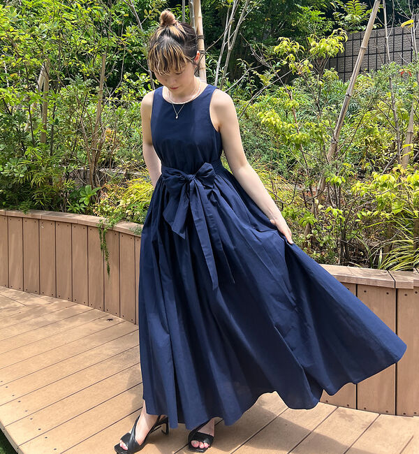 Rouge vif「【一部店舗限定】コットンローンノースリーブリボンワンピース」|ワンピース|