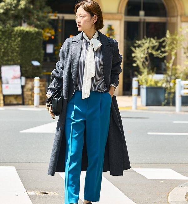 qualite「【ブルー】ダブルクロスセンタープレスパンツ」|その他|