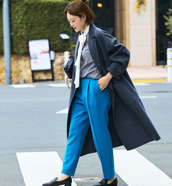 qualite「【ブルー】ダブルクロスセンタープレスパンツ」|その他|