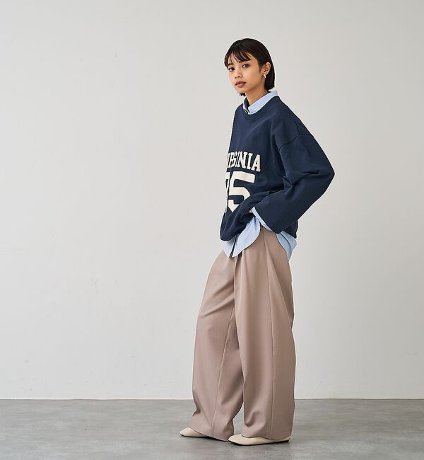 abahouse mavie「裏毛ドロストロゴプルオーバー【予約】」|スウェット・ジャージ|