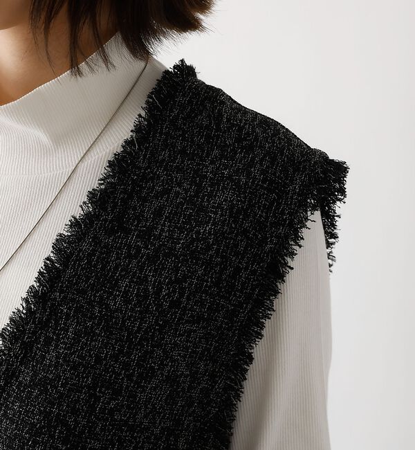 abahouse mavie「ツイードフリンジベスト【予約】」|ベスト・ジレ|