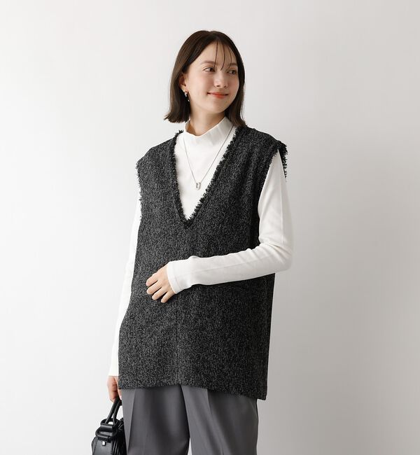 abahouse mavie「ツイードフリンジベスト【予約】」|ベスト・ジレ|