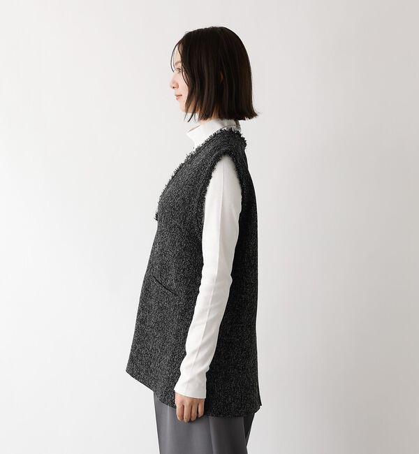 abahouse mavie「ツイードフリンジベスト【予約】」|ベスト・ジレ|