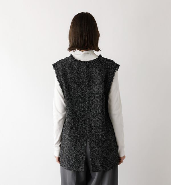 abahouse mavie「ツイードフリンジベスト【予約】」|ベスト・ジレ|