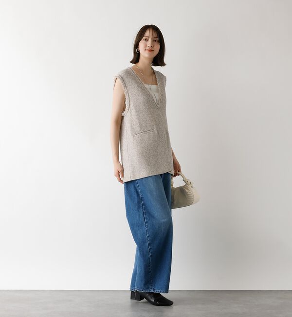 abahouse mavie「ツイードフリンジベスト【予約】」|ベスト・ジレ|