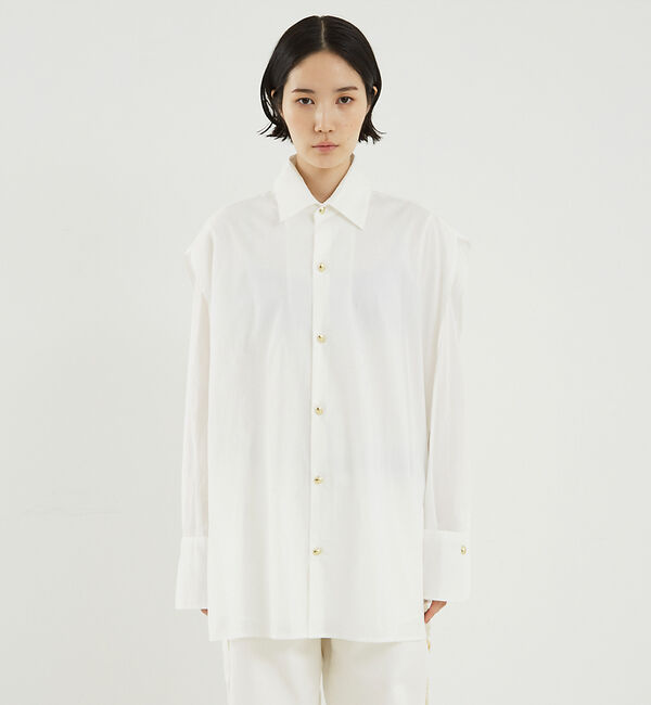 The Store by C' 「【DARKPARK】BLANCA POPLIN GAUZE CAPE SHIRT」|シャツ・ブラウス|