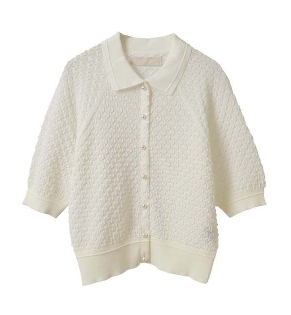 TIARA「【MARILYN MOON/マリリンムーン】半袖カーディガン（4252-166）」|カーディガン|ホワイト