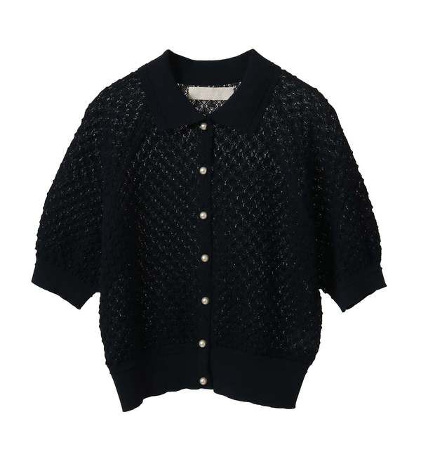 TIARA「【MARILYN MOON/マリリンムーン】半袖カーディガン（4252-166）」|カーディガン|ネイビー