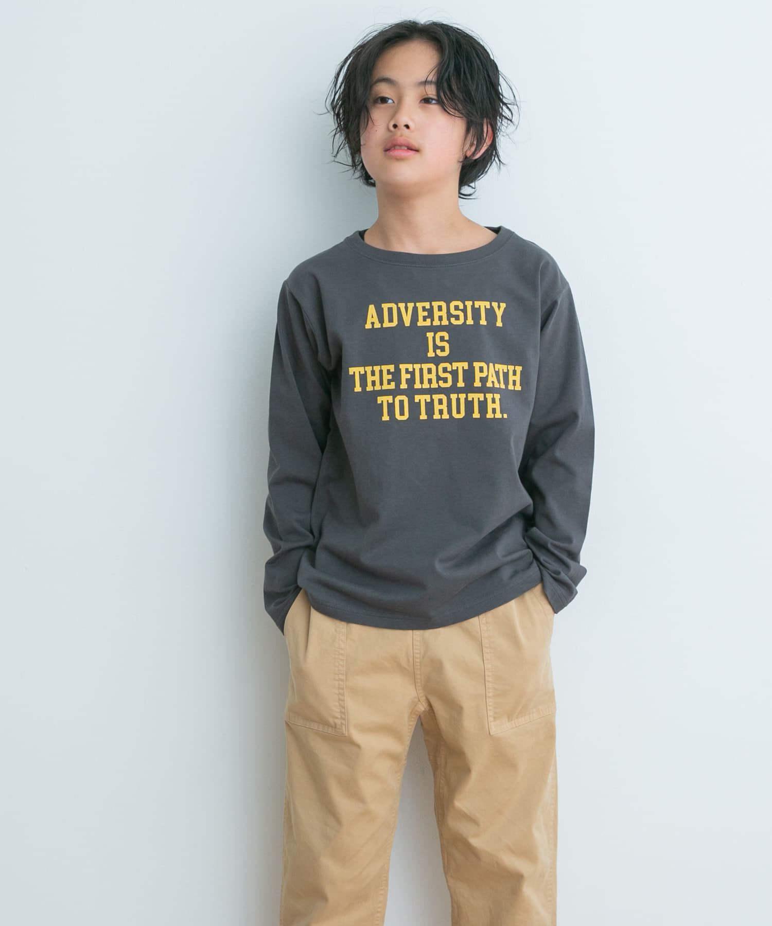 URBAN RESEARCH DOORS「『親子リンク』オーガニックコットンロゴロングTシャツ(KIDS)」|その他|
