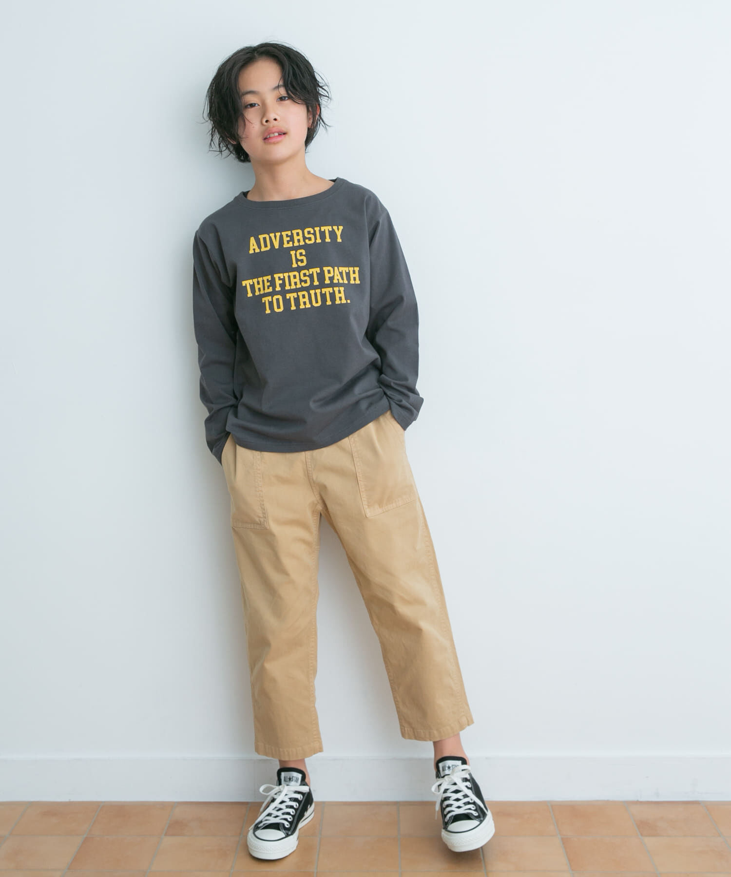 URBAN RESEARCH DOORS「『親子リンク』オーガニックコットンロゴロングTシャツ(KIDS)」|その他|