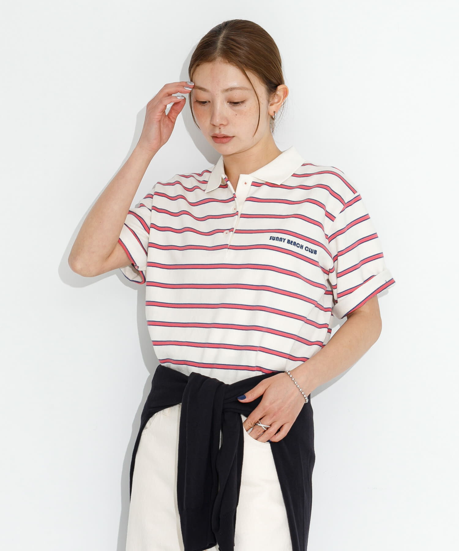 Sonny Label 「メッセージボーダーポロシャツ」|ポロシャツ|