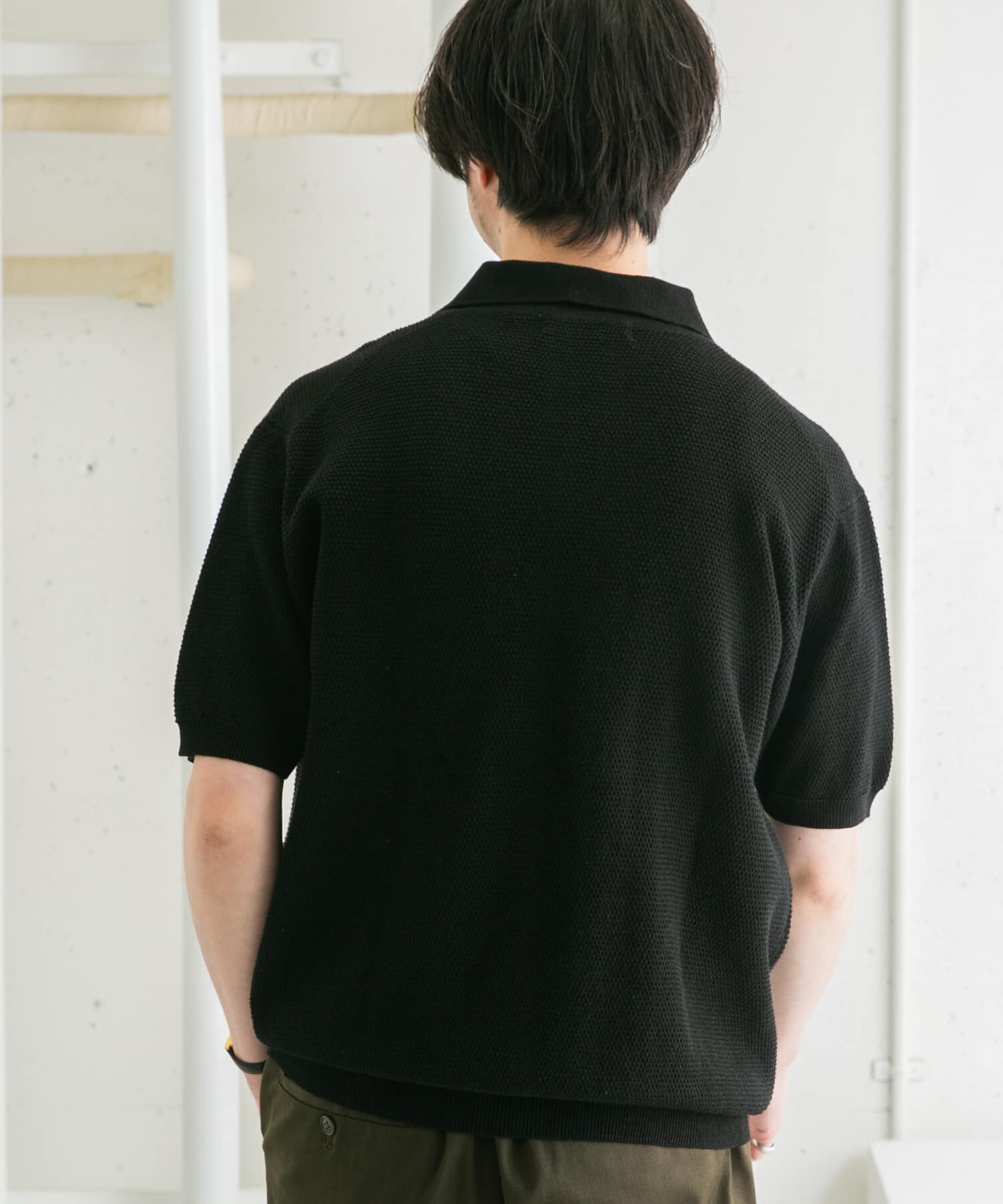 URBAN RESEARCH ROSSO「『WEB限定』変形カノコ半袖ニットポロ」|ポロシャツ|