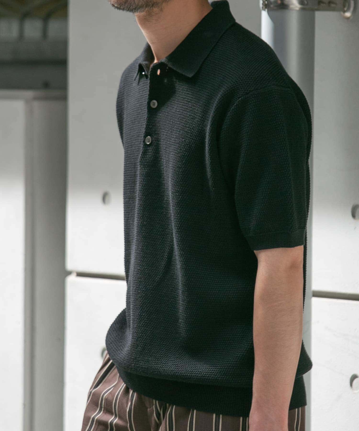 URBAN RESEARCH ROSSO「『WEB限定』変形カノコ半袖ニットポロ」|ポロシャツ|