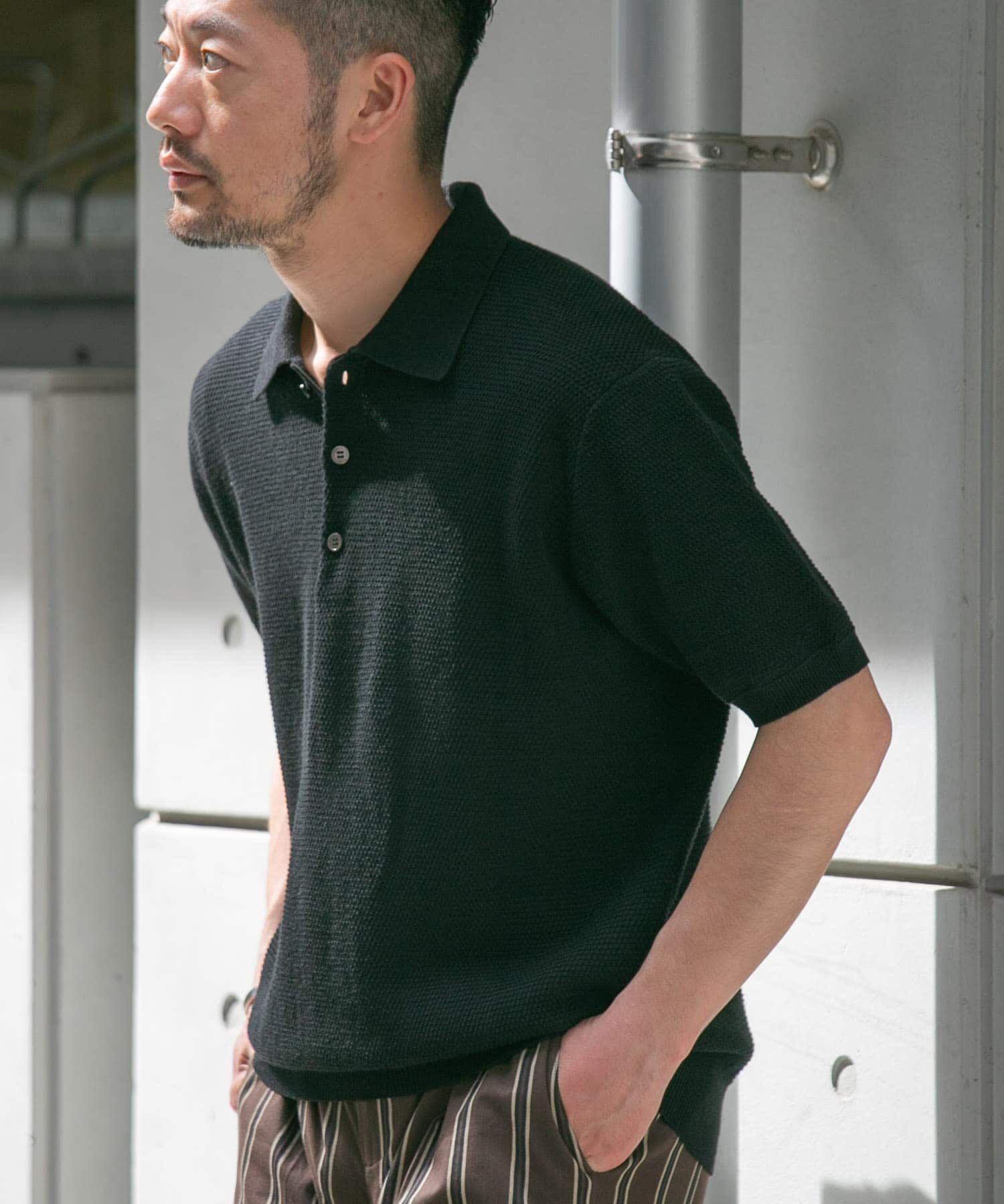 URBAN RESEARCH ROSSO「『WEB限定』変形カノコ半袖ニットポロ」|ポロシャツ|