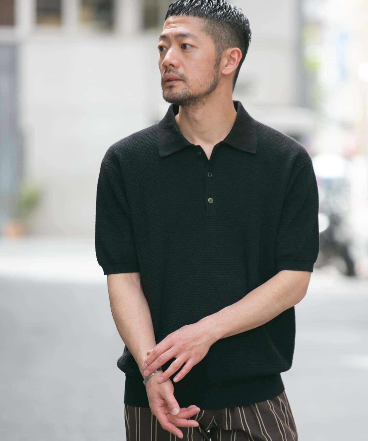 URBAN RESEARCH ROSSO「『WEB限定』変形カノコ半袖ニットポロ」|ポロシャツ|