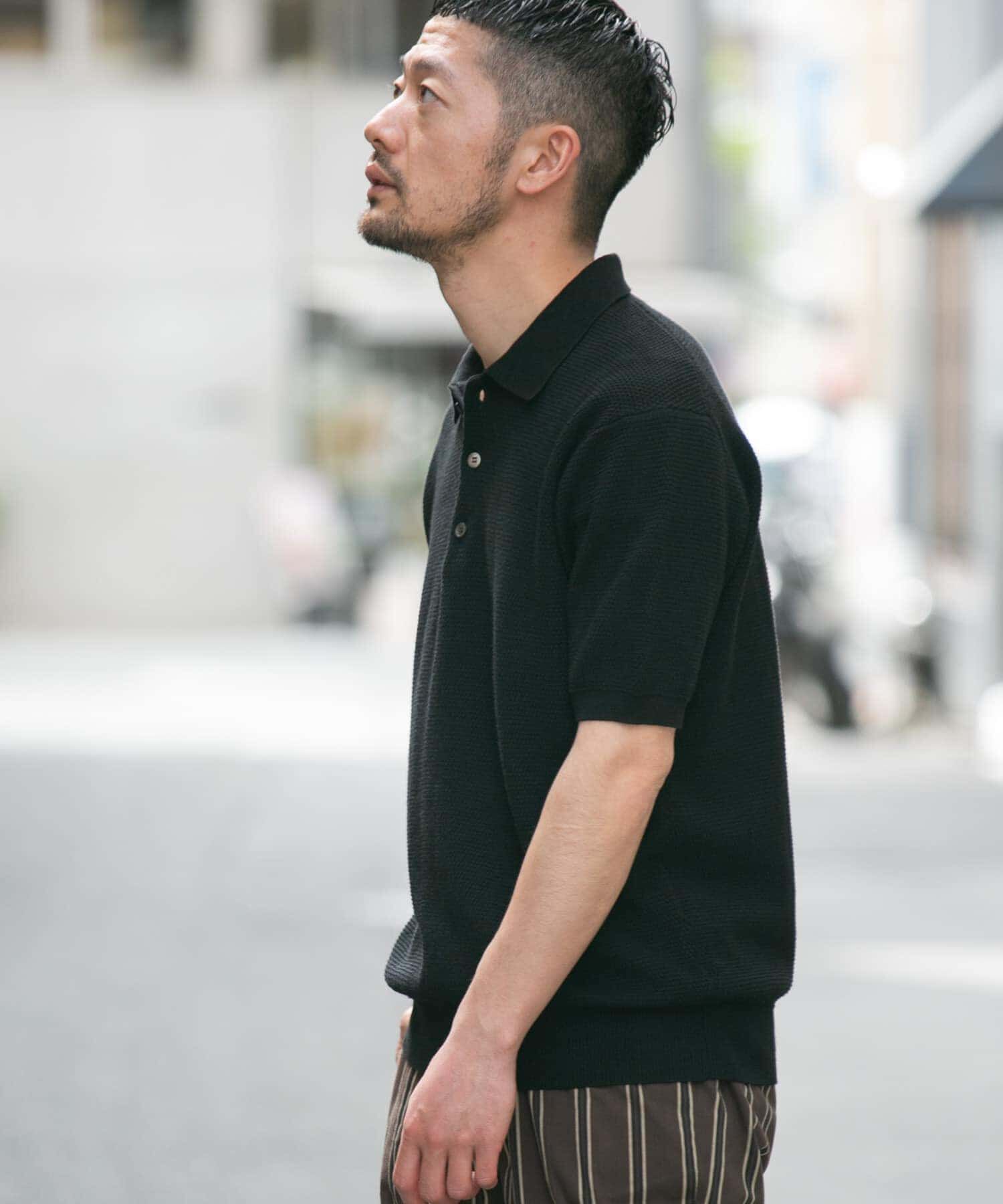URBAN RESEARCH ROSSO「『WEB限定』変形カノコ半袖ニットポロ」|ポロシャツ|