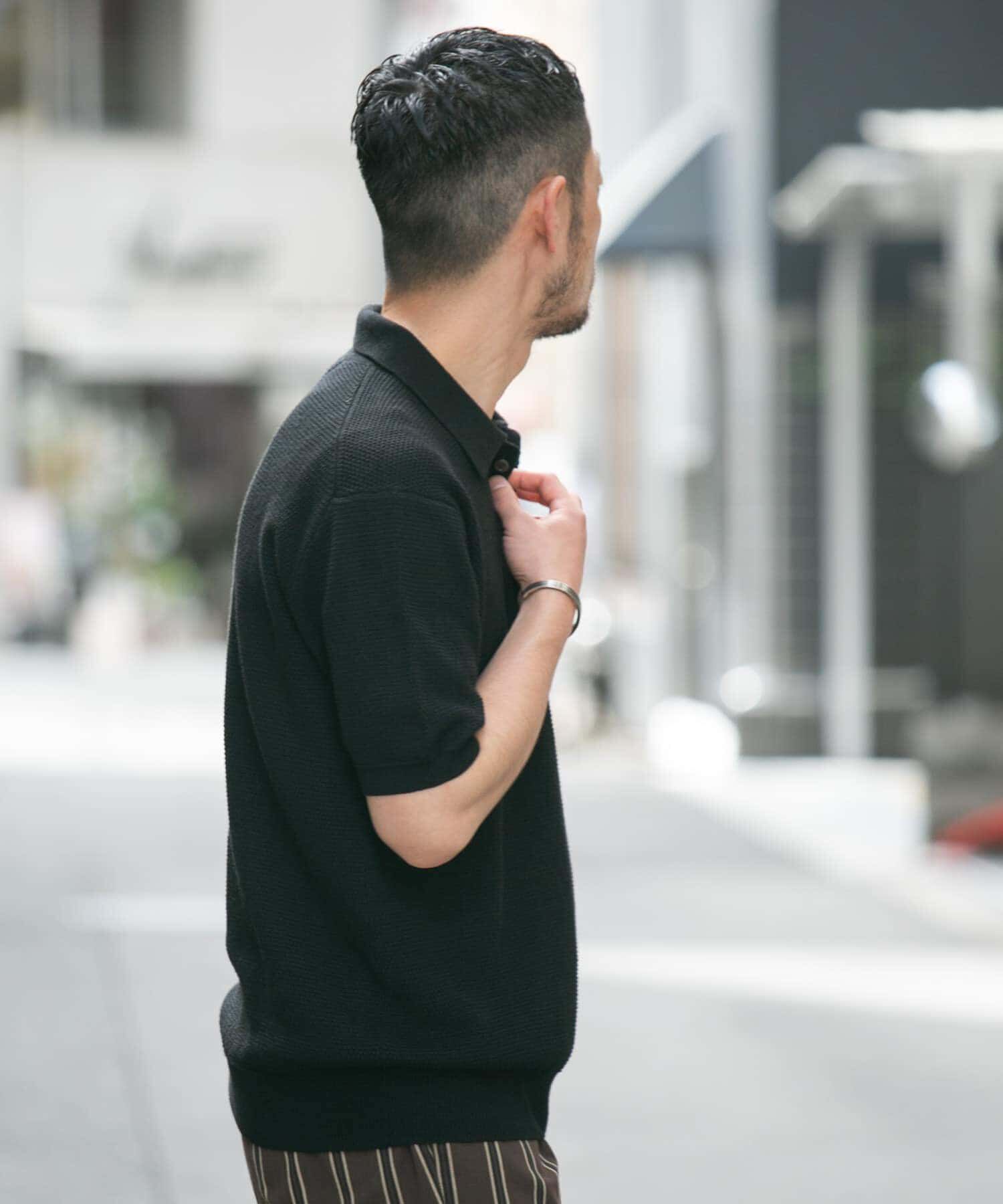 URBAN RESEARCH ROSSO「『WEB限定』変形カノコ半袖ニットポロ」|ポロシャツ|