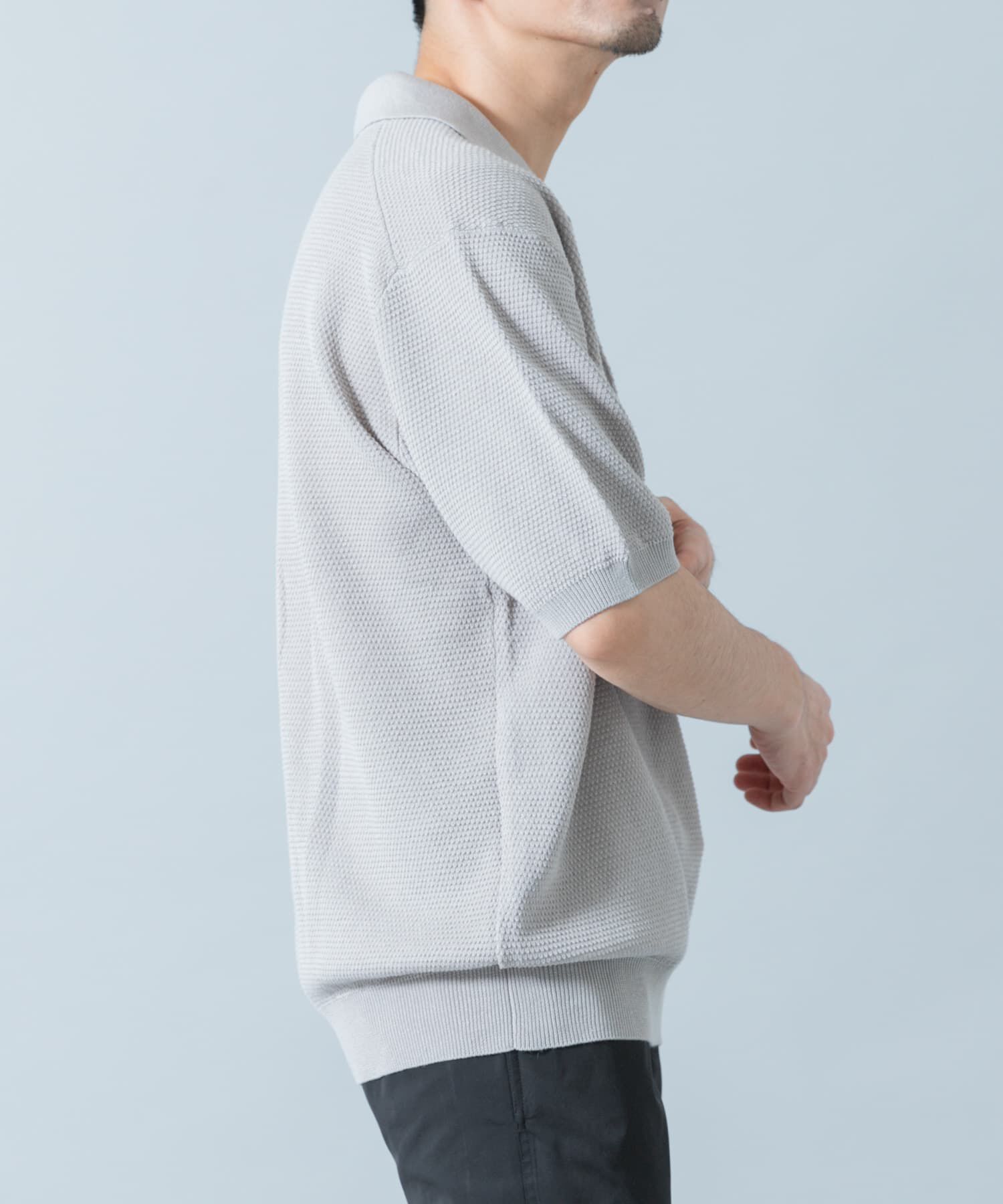 URBAN RESEARCH ROSSO「『WEB限定』変形カノコ半袖ニットポロ」|ポロシャツ|