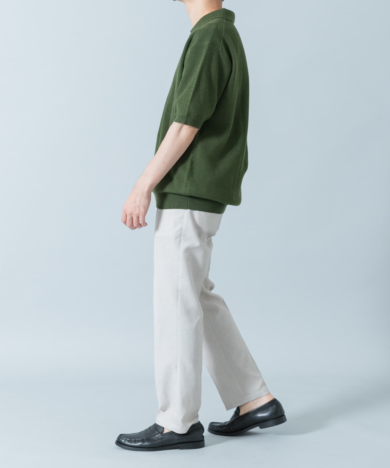 URBAN RESEARCH ROSSO「『WEB限定』変形カノコ半袖ニットポロ」|ポロシャツ|