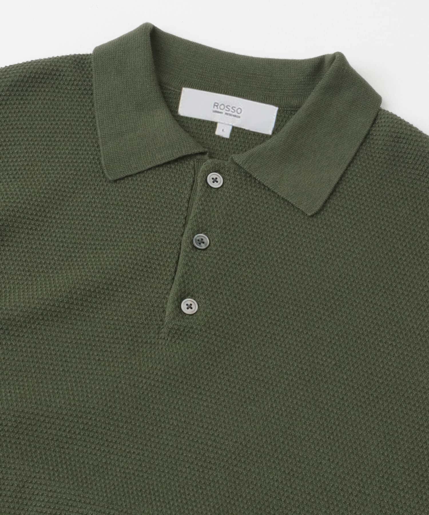 URBAN RESEARCH ROSSO「『WEB限定』変形カノコ半袖ニットポロ」|ポロシャツ|