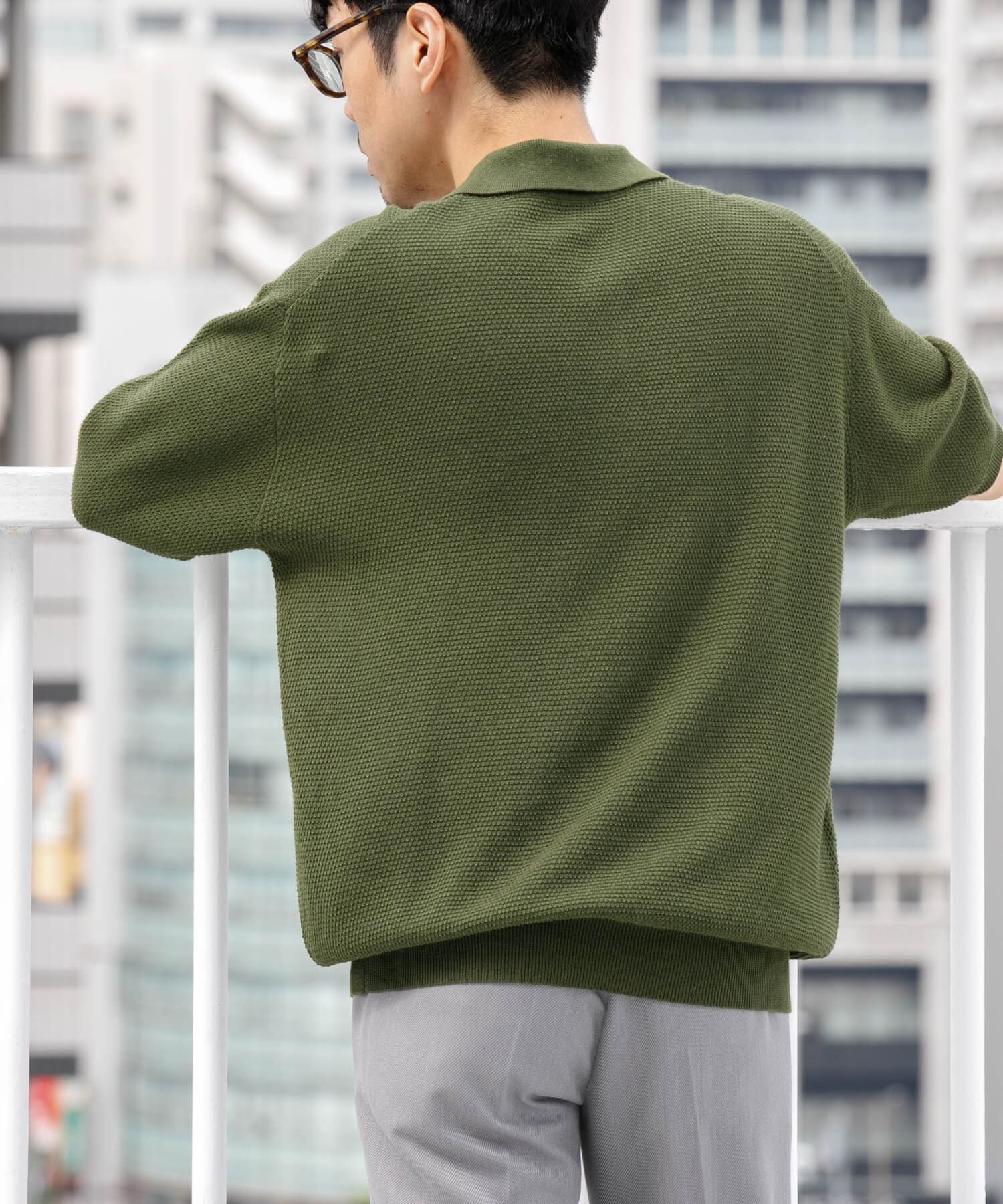 URBAN RESEARCH ROSSO「『WEB限定』変形カノコ半袖ニットポロ」|ポロシャツ|